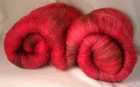  Inspired by Love <br> :: I Love Chocolate :: <br> Chocolate Covered Cherries Spinning Wool Batts