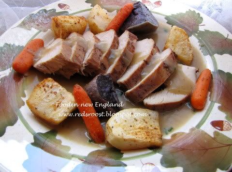 Roast Chciken with Glazed Root Veggies