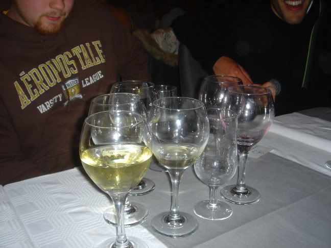 The wine glasses in Stellenbosch
