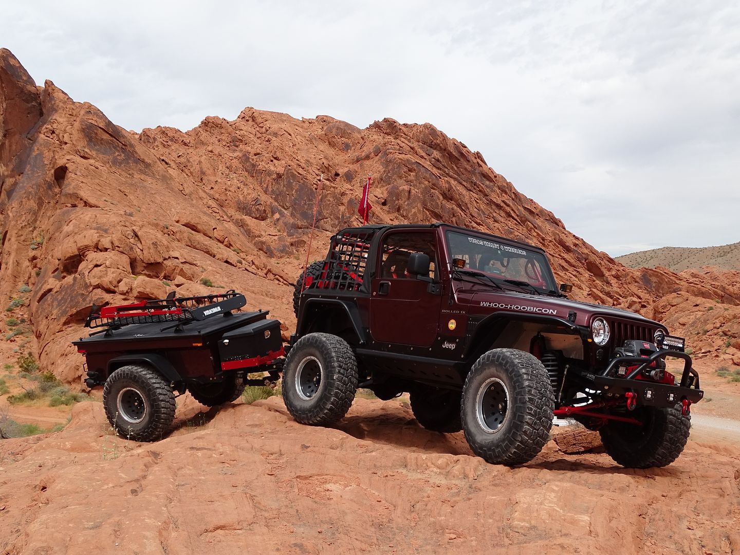 The Whoo-Hoobicon 2003 Jeep Wrangler Sport with Custom M416 Expedition  Trailer