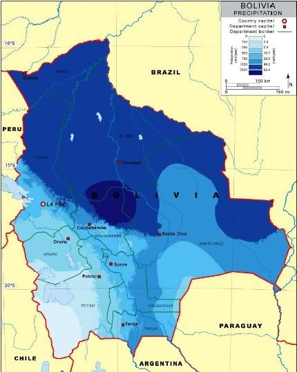 Bolivia Climate Map