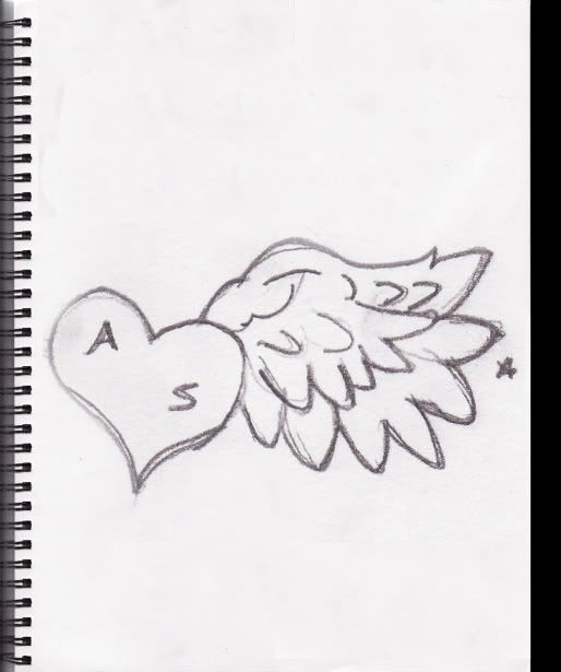 love winged tattoo design