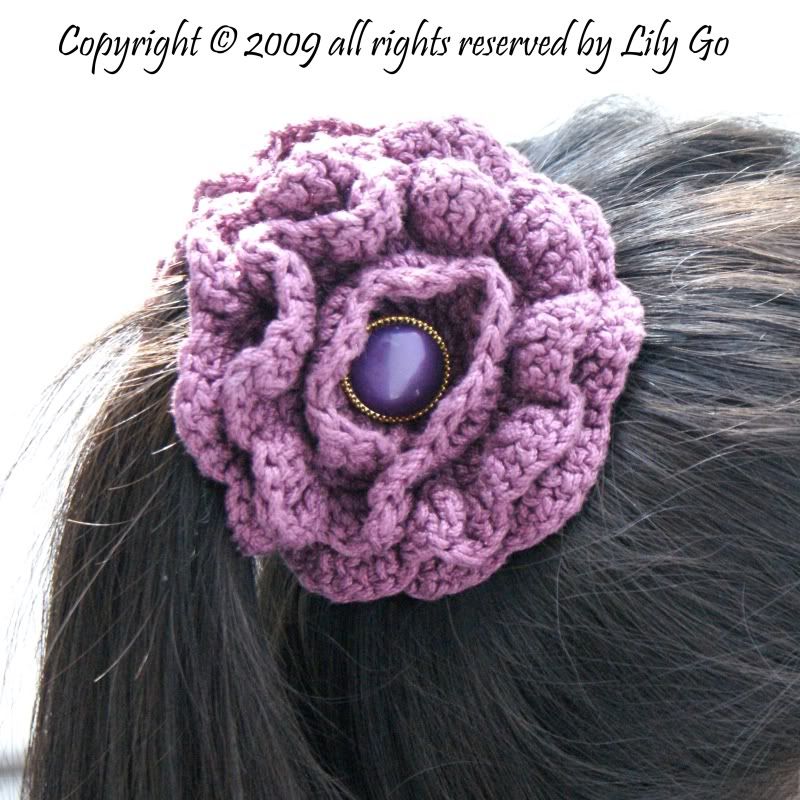 Crocheted Flower in Hair