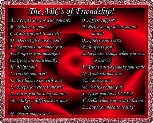 the ABC's of Friendship Pictures, Images and Photos