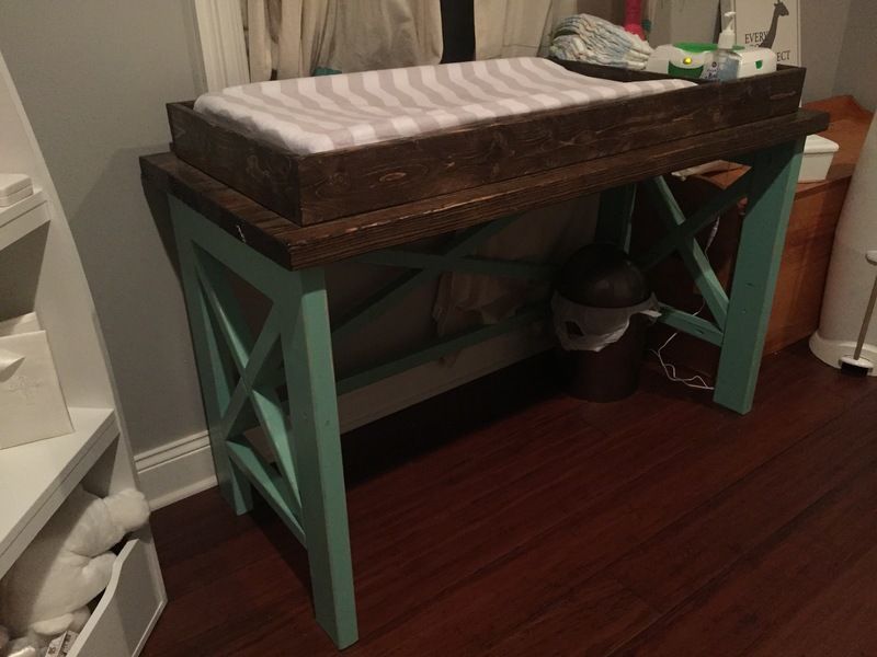 changing table next to crib