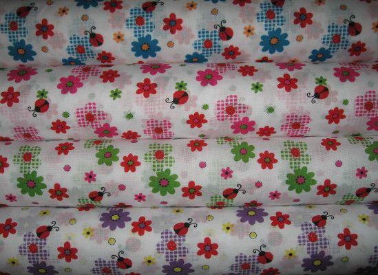 Ladybird ~ Flowers ~ Poly/Cotton 112cms wide