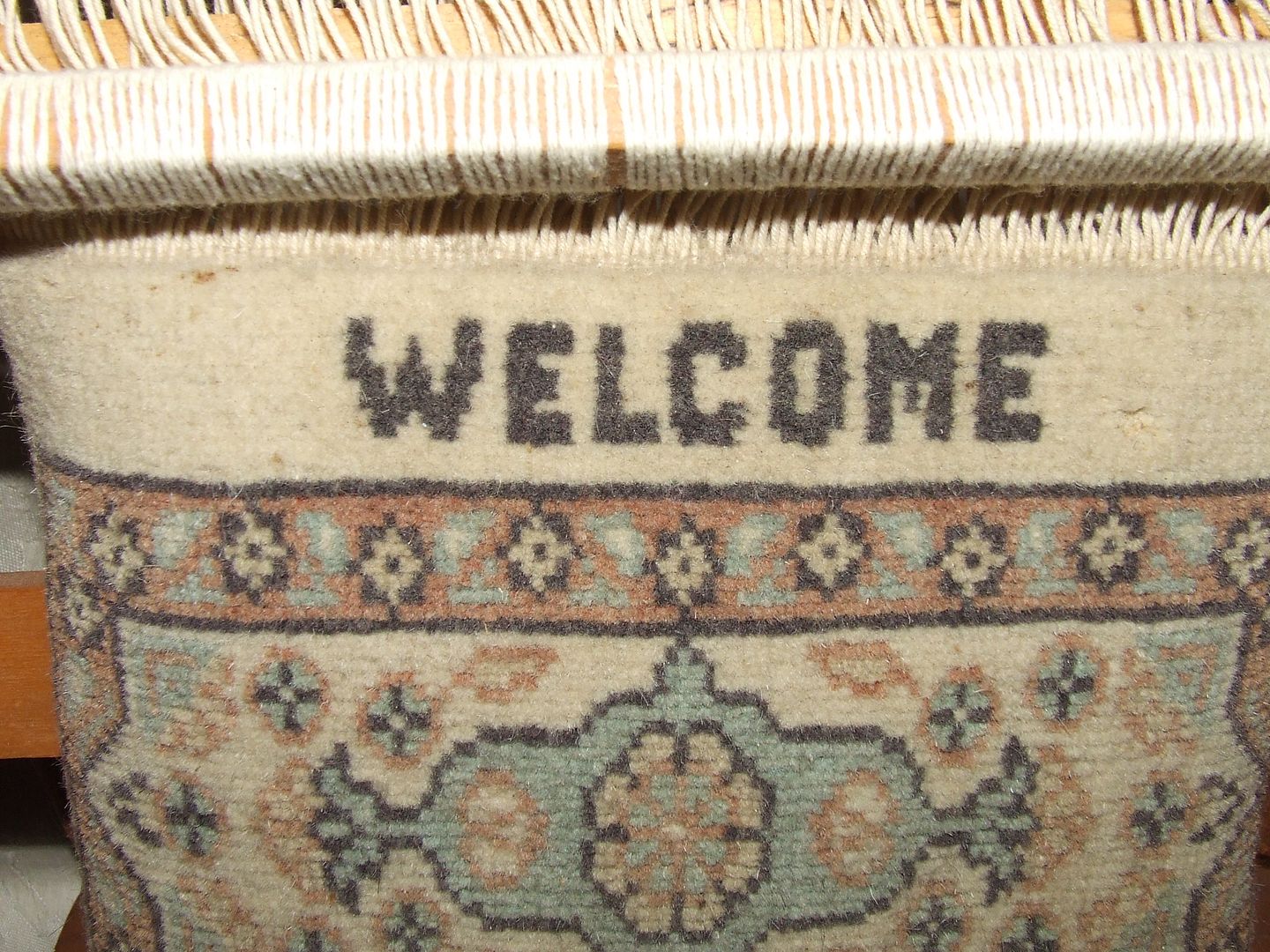 Vintage 1950s Hand Made Oriental Rug Sample on Stand Frame Loom