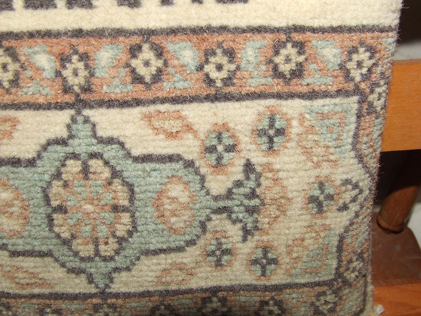 Vintage 1950s Hand Made Oriental Rug Sample on Stand Frame Loom