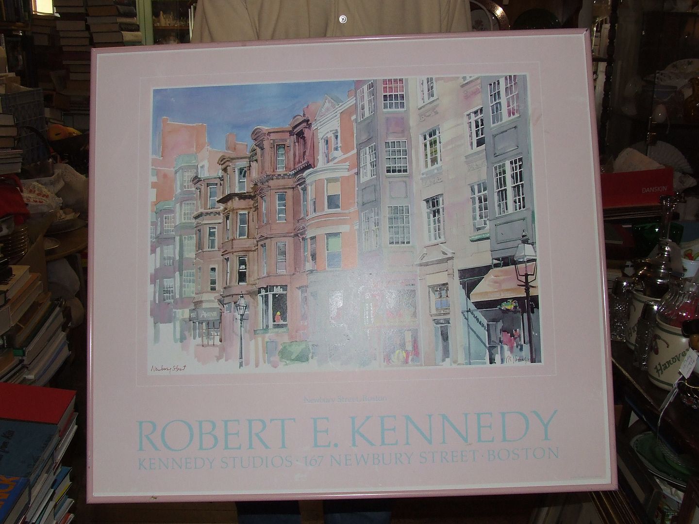 1987 Robert E Kennedy Studios PRINT NEWBURY STREET Boston MAssachusetts