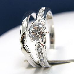 PIECE Tungsten/Sterling Silver Engagement Wedding Ring SET