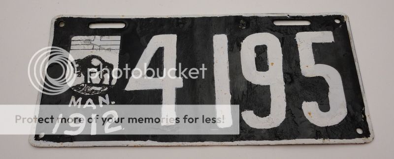 1912 Manitoba Canada License Plate 4195  