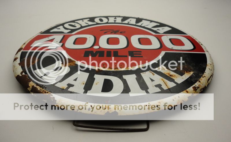 Vintage Yokohama Radial The 40.000 Mile Tin Sign  