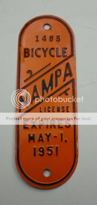 This is a great 1951 Nampa Bicycle License Plate. Measures 6 1/2 x 21 