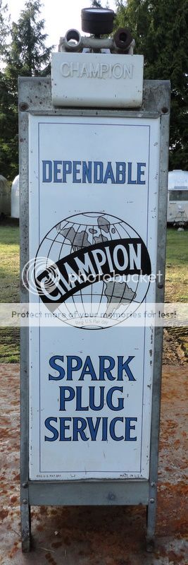   Champion Spark Plug Service Machine Sand Blaster Gas Station Sign