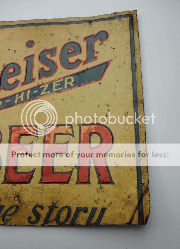 Vintage Hopfheiser Bottled Beer Tin Sign Hop Hi Zer  