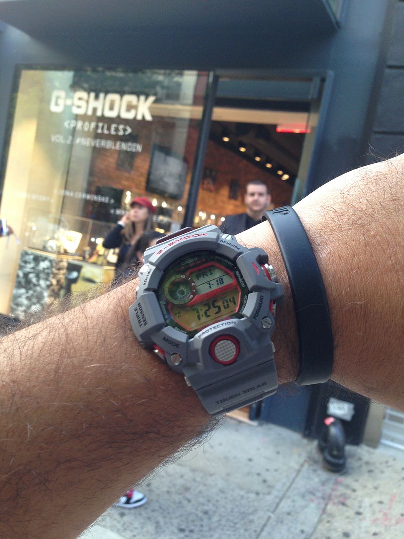 g shock with a suit