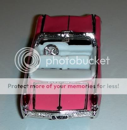 Estee Lauder Collectible Pink Enamel Crystal Las Vegas Car Compact