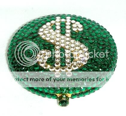 Estee Lauder Emerald Lucky Dollar Crystal Compact RARE