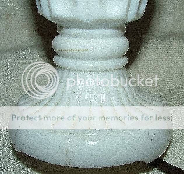 Antique Sandwich Milk Glass Lamp Coin Spot Block L K