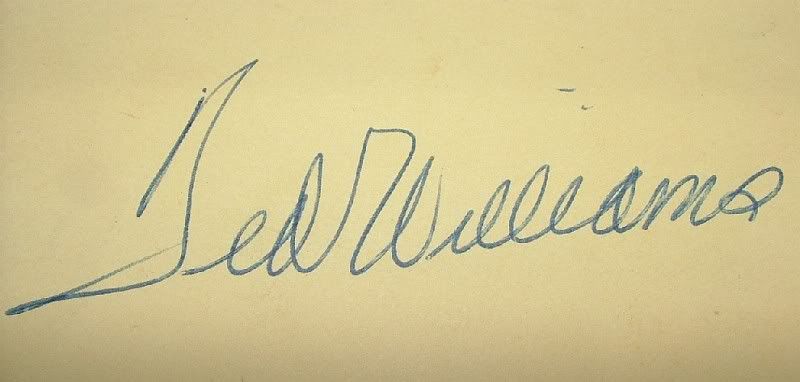 Ted Williams Autograph SIGNATURE Card Stock 1950s SALE | eBay